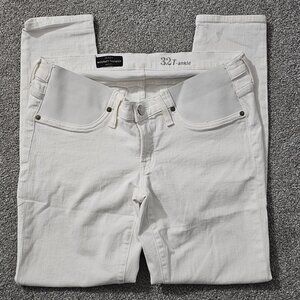 J. CREW maternity toothpick ANKLE PANTS white 32T